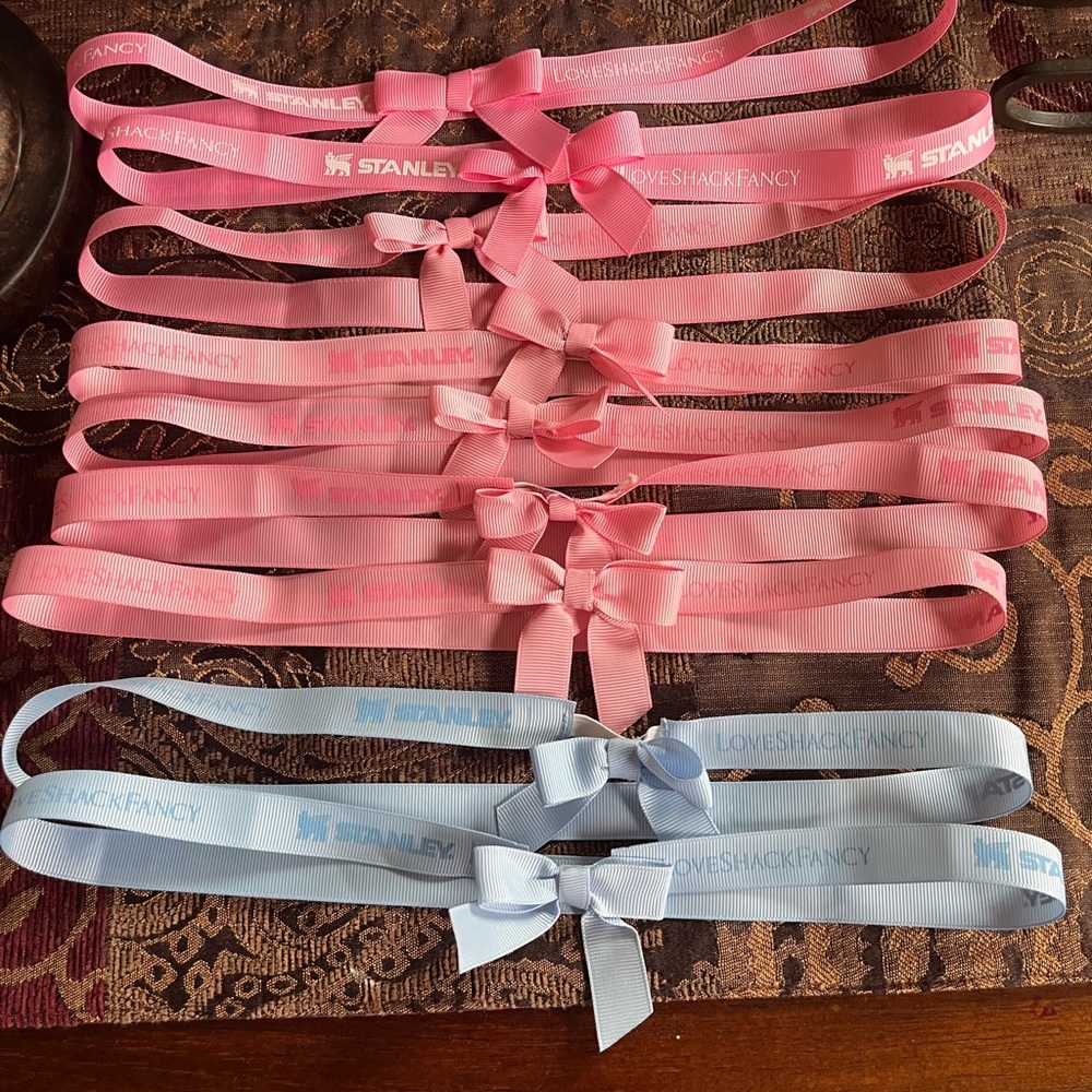 Pink and Blue Loveshackfancy Stanley elastic box bows
